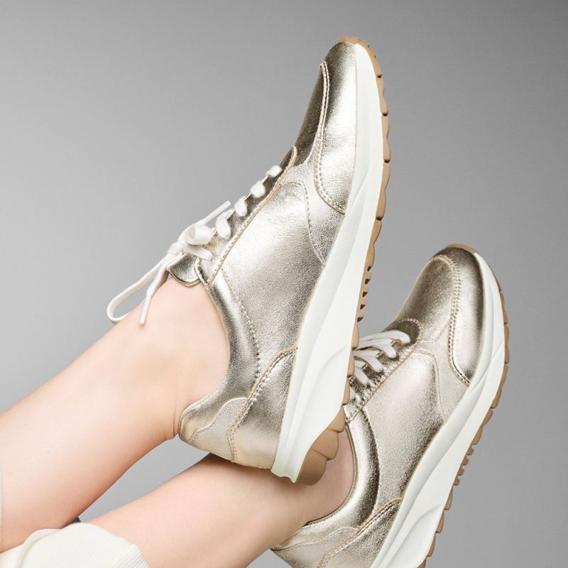 Naturalizer Women's Shay Lace Up Sneaker - Champagne Leather
