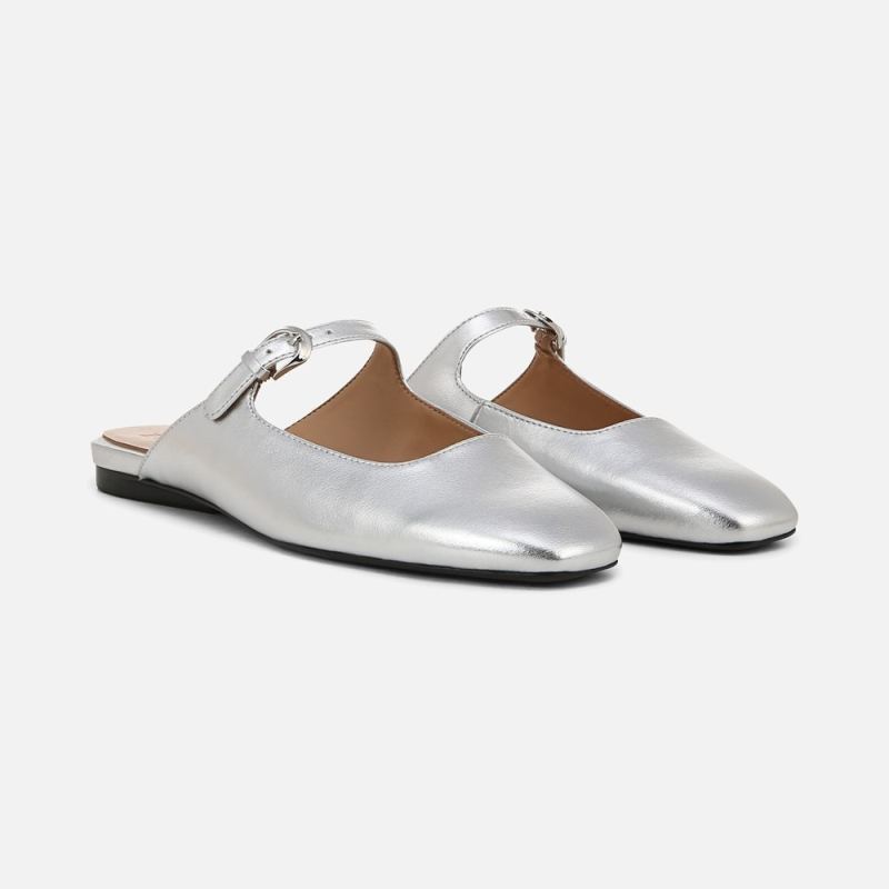 Naturalizer Women's Apple Mary Jane Mule - Silver Faux Leather