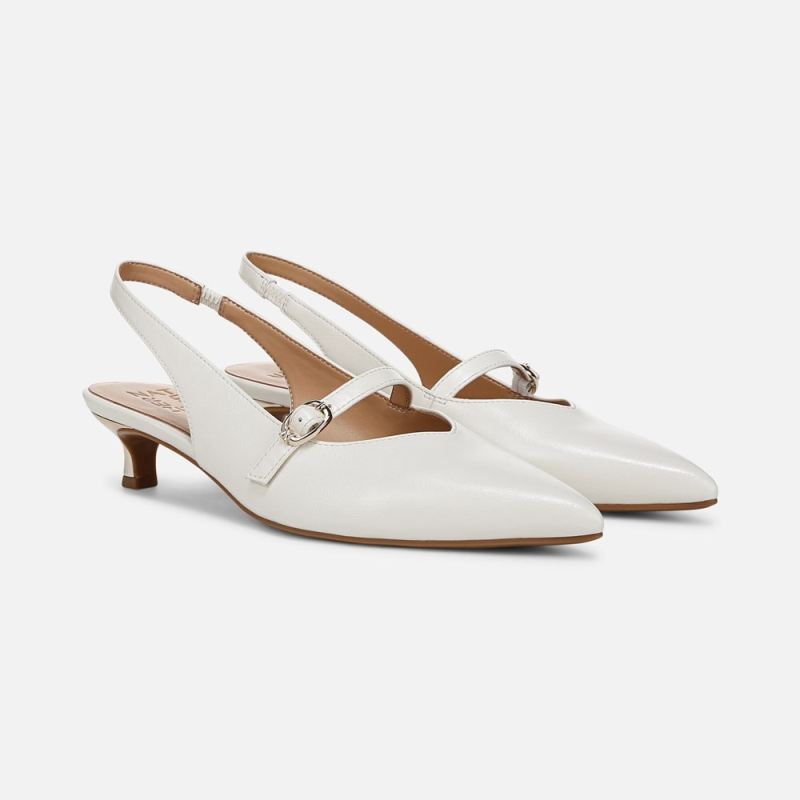 Naturalizer Women's Grayson Mary Jane Slingback - Warm White Faux Leather