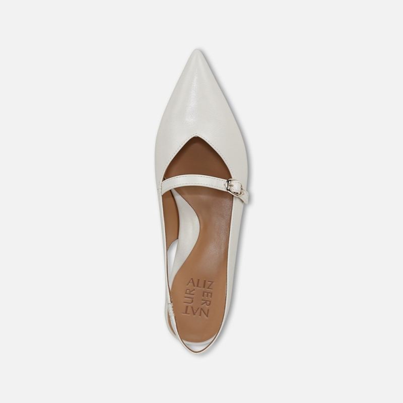Naturalizer Women's Grayson Mary Jane Slingback - Warm White Faux Leather