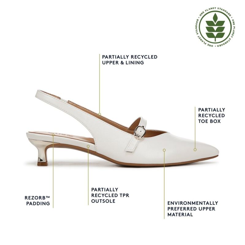 Naturalizer Women's Grayson Mary Jane Slingback - Warm White Faux Leather
