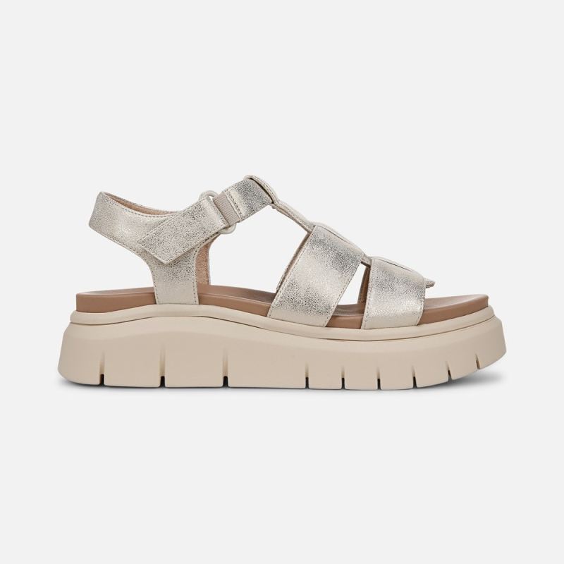 Naturalizer Women's SOUL Pippa Sandal - Gold Faux Leather