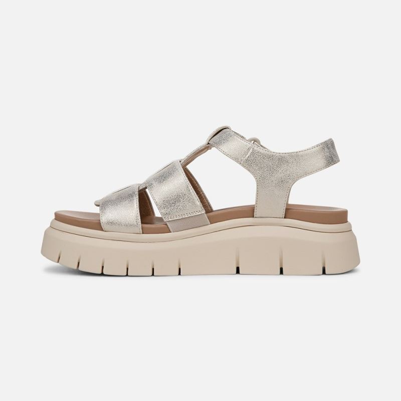 Naturalizer Women's SOUL Pippa Sandal - Gold Faux Leather