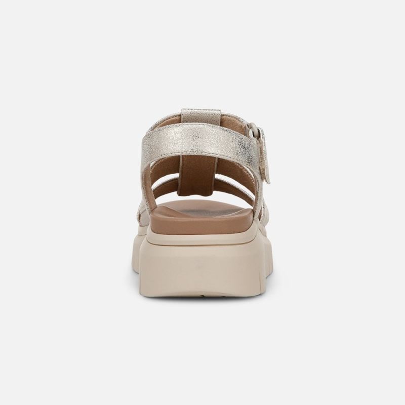 Naturalizer Women's SOUL Pippa Sandal - Gold Faux Leather