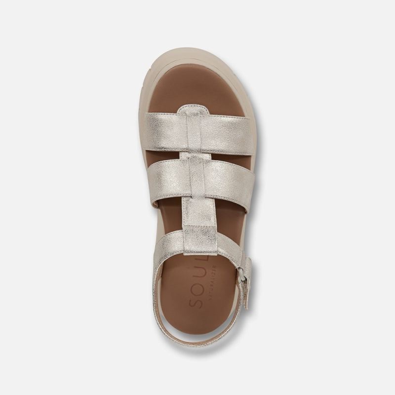 Naturalizer Women's SOUL Pippa Sandal - Gold Faux Leather