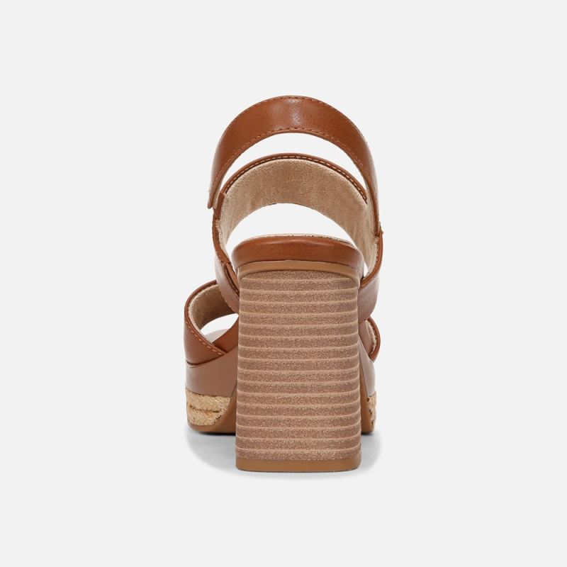 Naturalizer Women's SOUL Holly Sandal - Mid Brown Faux Leather