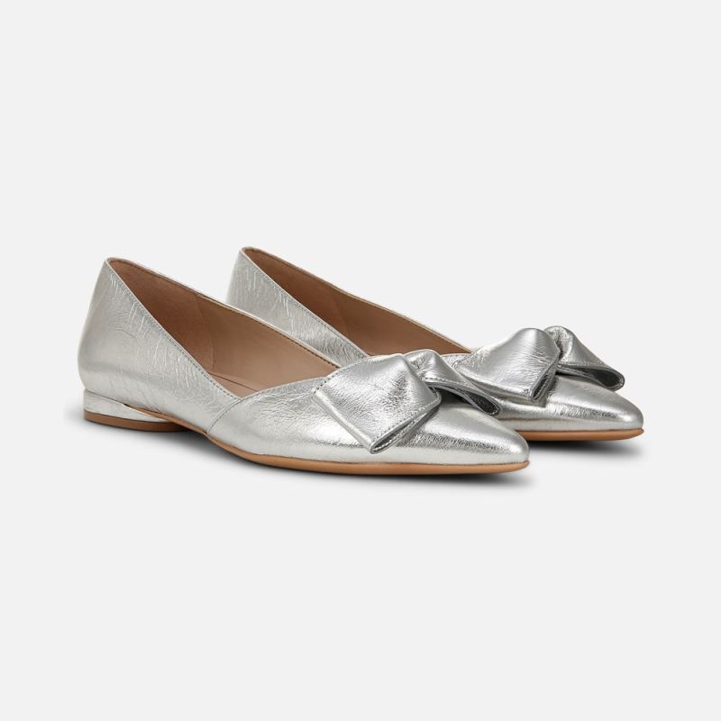 Naturalizer Women's Havana Bow Flat - Silver Leather