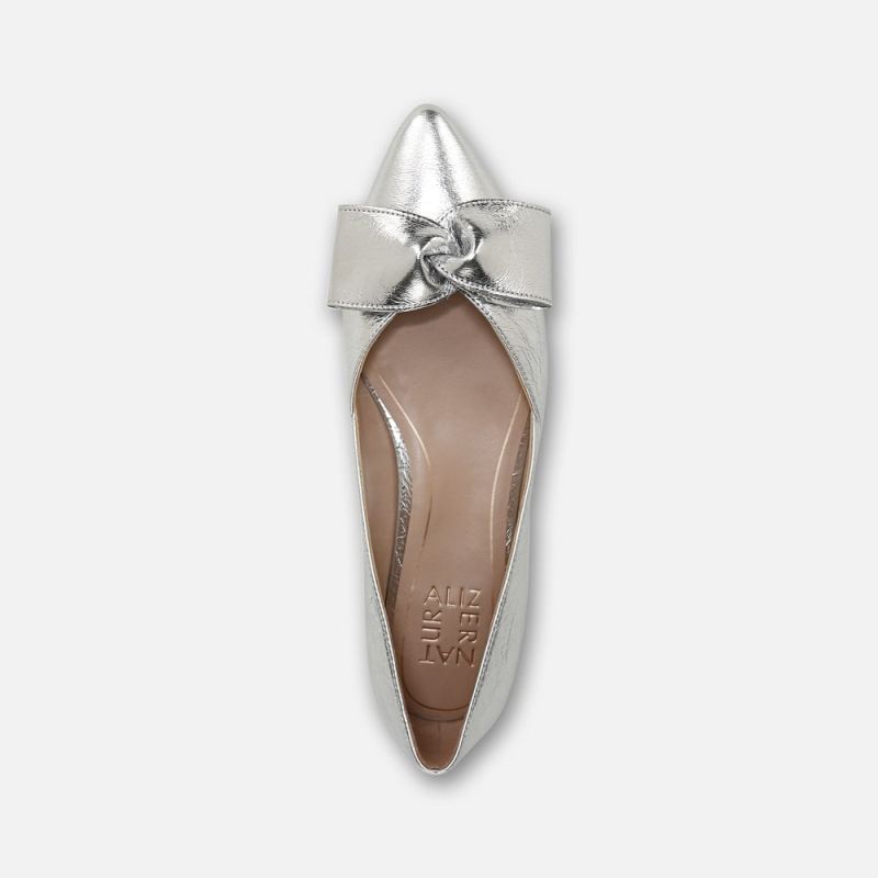 Naturalizer Women's Havana Bow Flat - Silver Leather