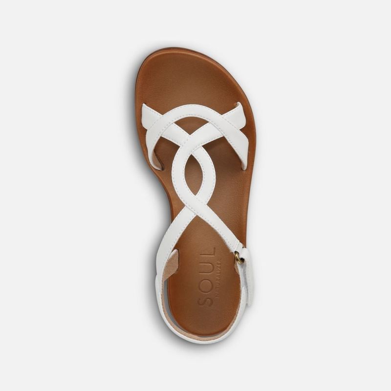 Naturalizer Women's SOUL Solo Sandal - Smooth White Faux Leather