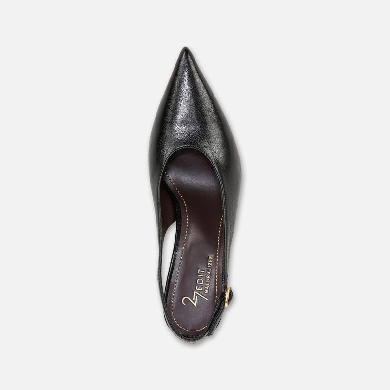 Naturalizer Women's 27 EDIT Elaine Slingback Dress Shoe - Black Leather