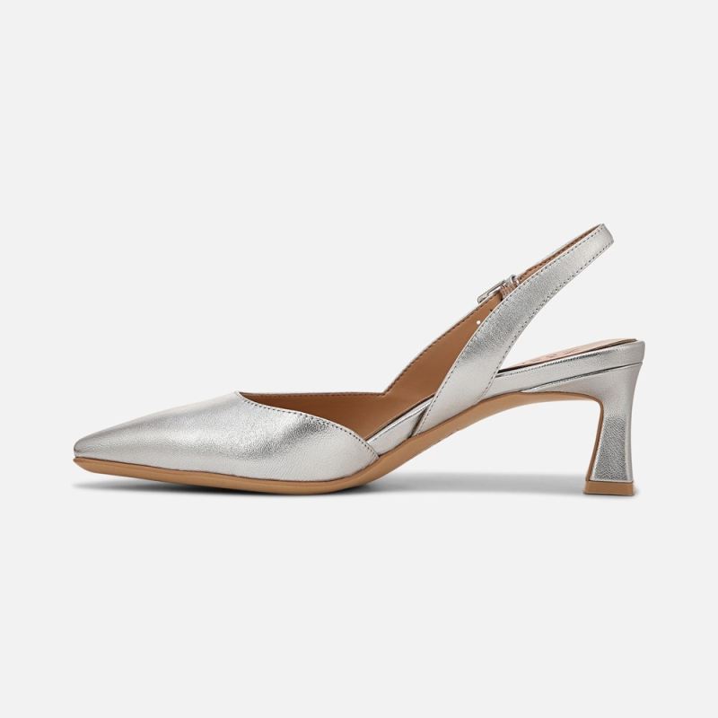 Naturalizer Women's Dalary Slingback Pump - Silver Leather