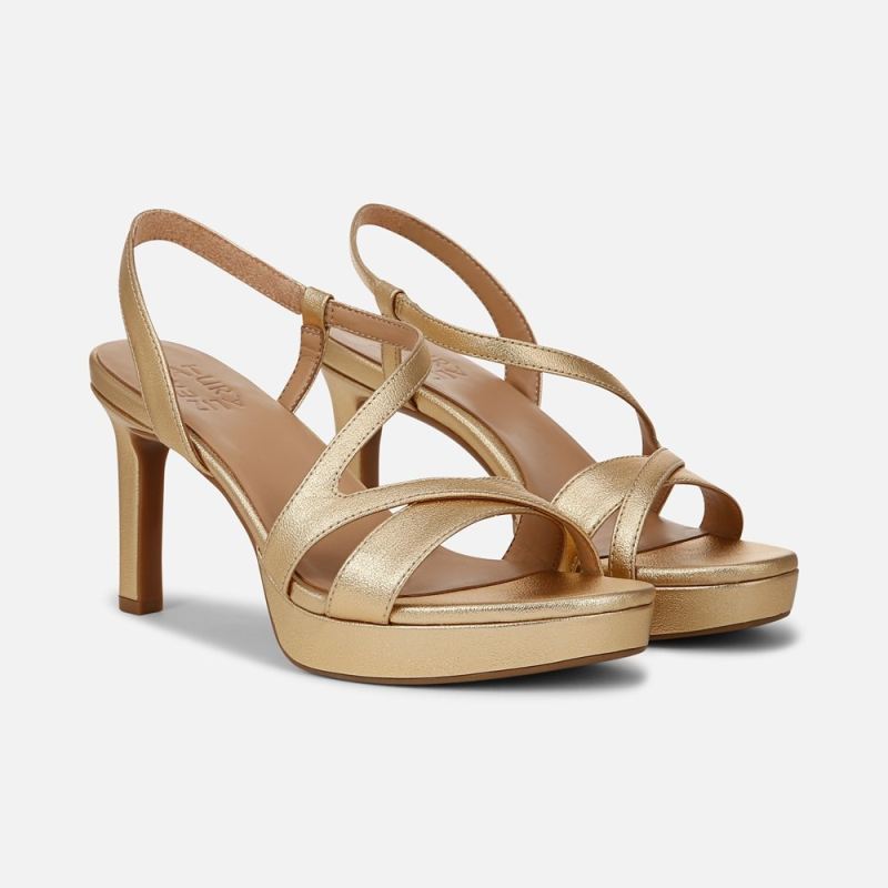 Naturalizer Women's Abby Dress Sandal - Dark Gold Faux Leather