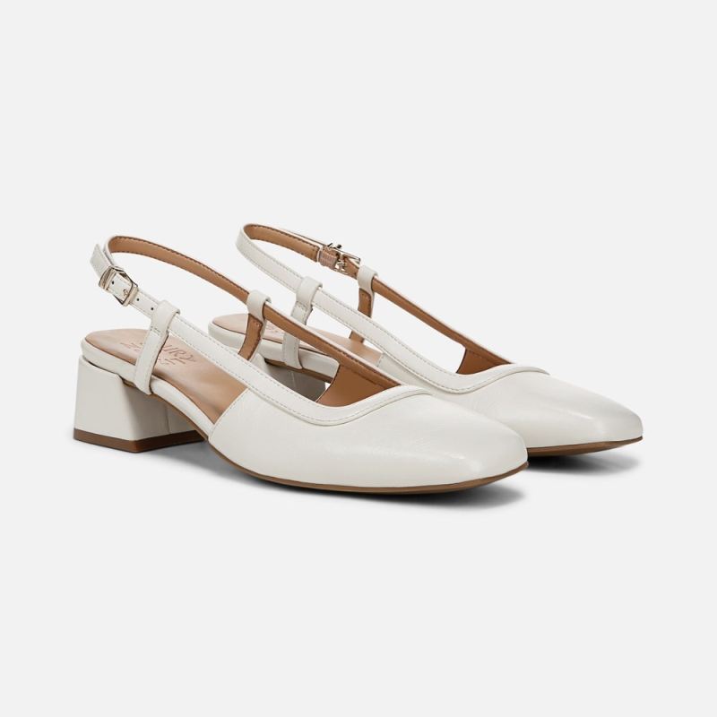 Naturalizer Women's Harper Slingback - Warm White Faux Leather