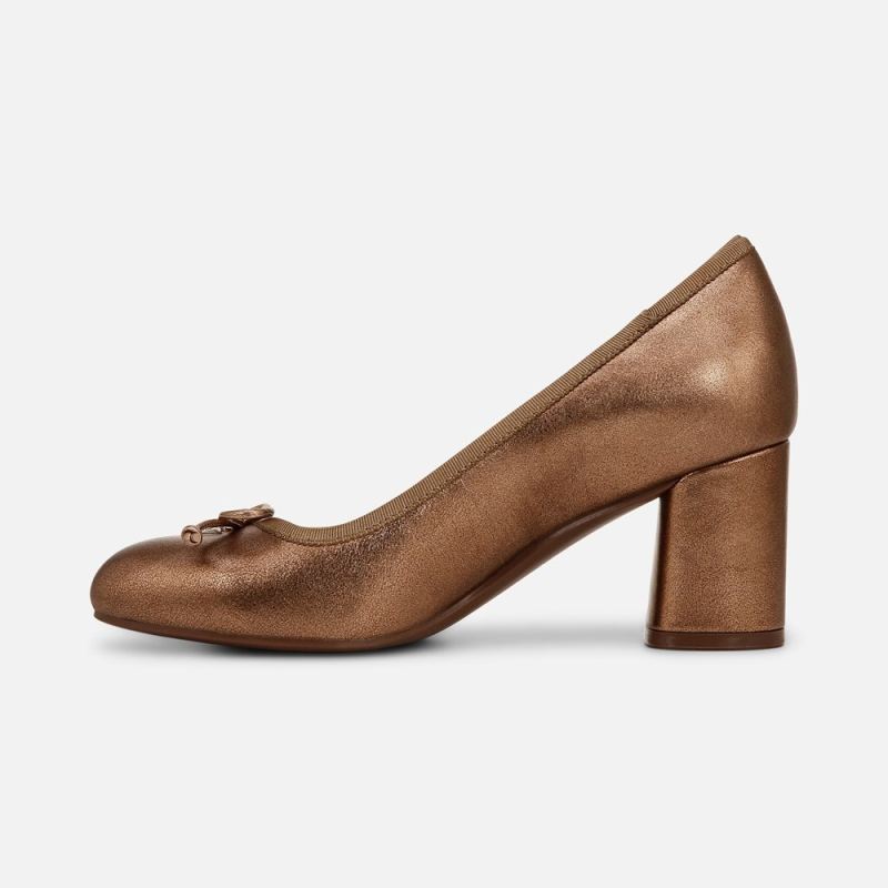 Naturalizer Women's Sienna Block Heel Pump - Soft Bronze Leather