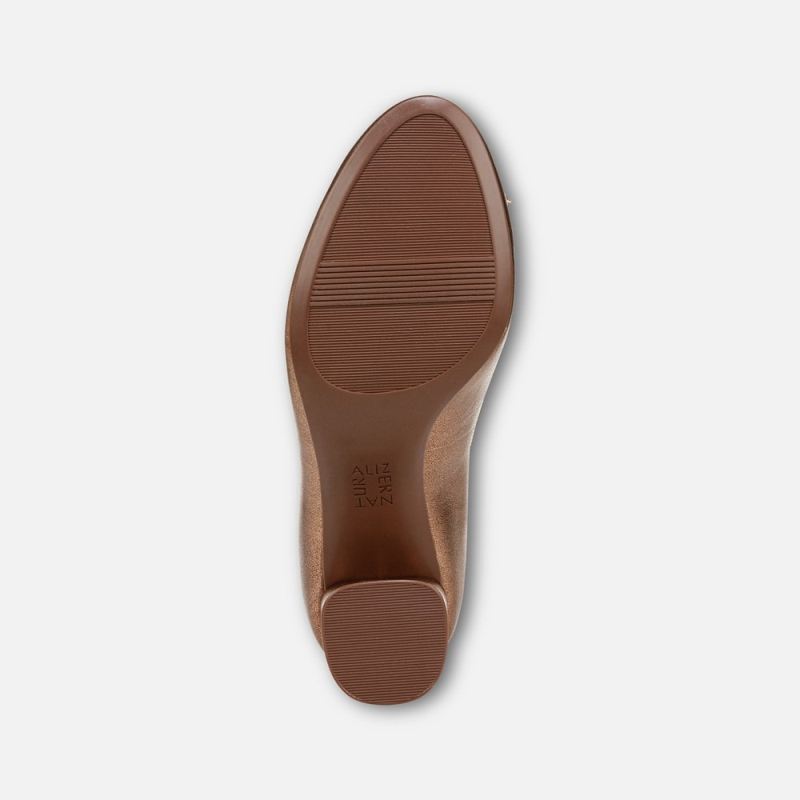 Naturalizer Women's Sienna Block Heel Pump - Soft Bronze Leather