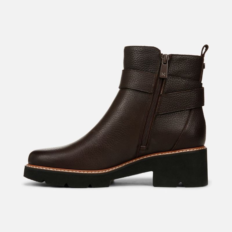 Naturalizer Women's Darry Strap Bootie - Coffee Bean Brown Leather