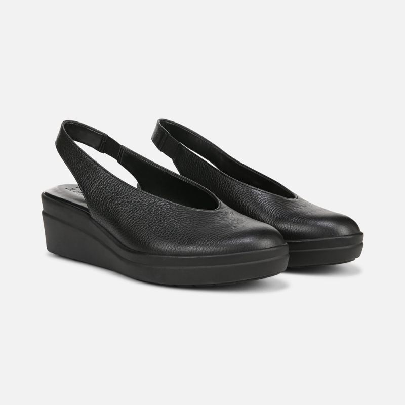 Naturalizer Women's Sutton Slingback Wedge - Black Leather