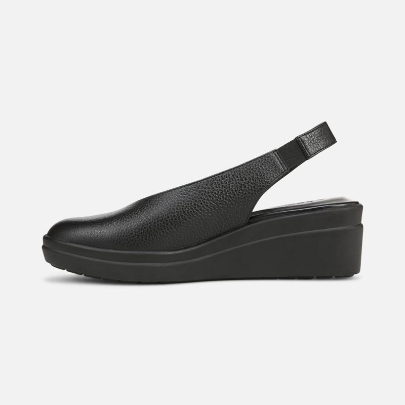 Naturalizer Women's Sutton Slingback Wedge - Black Leather