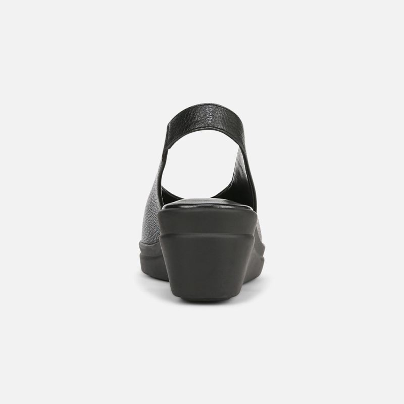 Naturalizer Women's Sutton Slingback Wedge - Black Leather