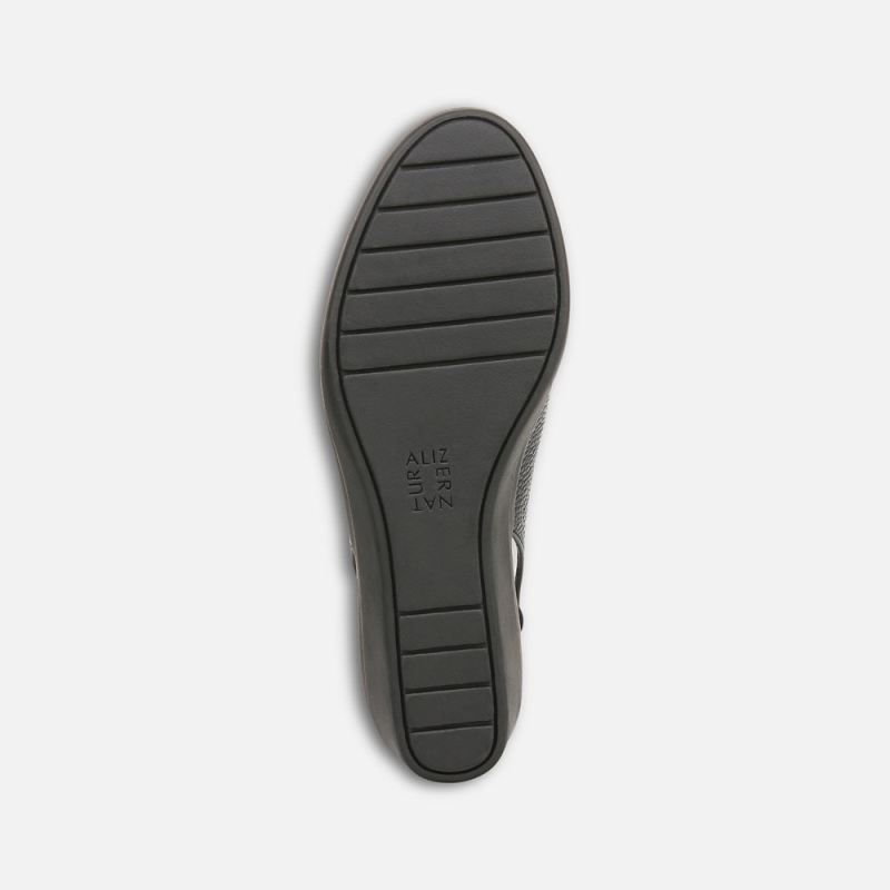 Naturalizer Women's Sutton Slingback Wedge - Black Leather