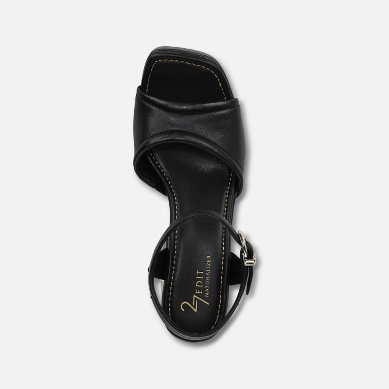 Naturalizer Women's 27 EDIT Paloma Platform Sandal - Black Leather