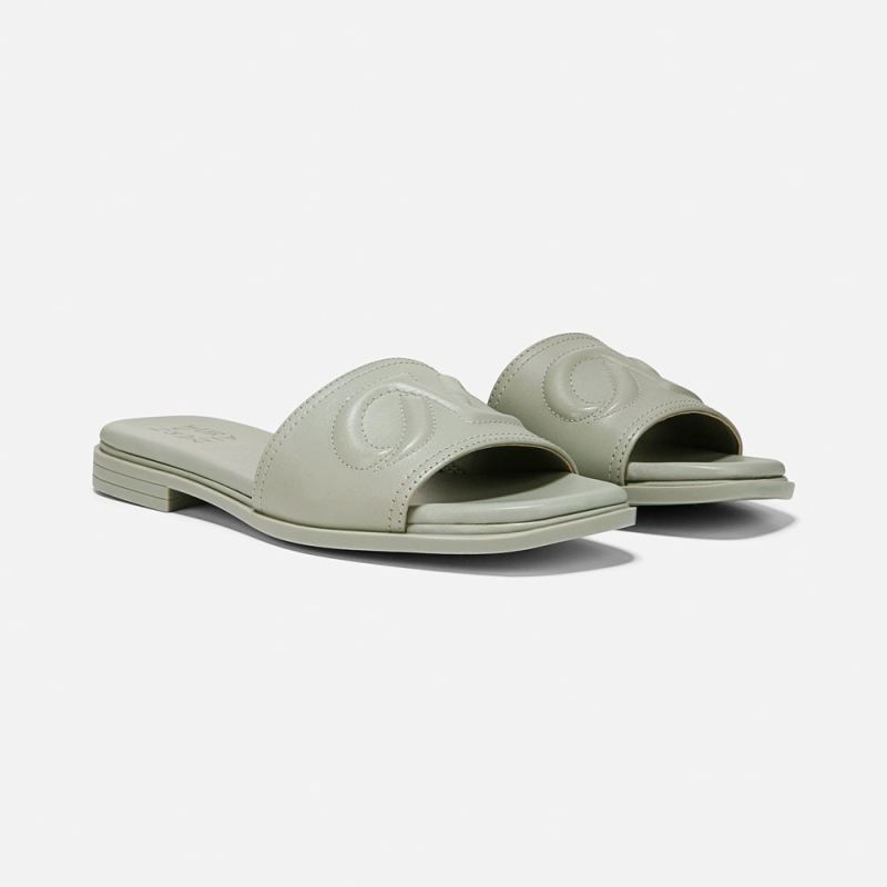 Naturalizer Women's Genevieve Slide Sandal - Pistachio Green Leather