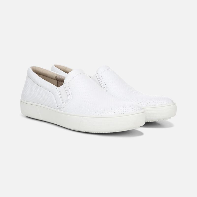 Naturalizer Women's Marianne Slip On Sneaker - White Perforated Leather
