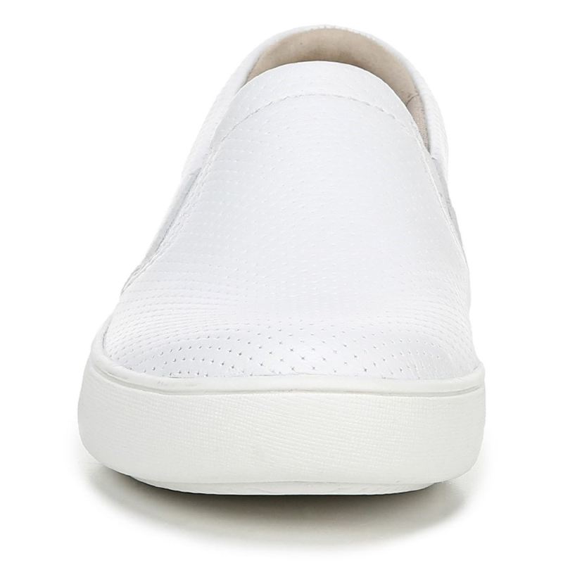 Naturalizer Women's Marianne Slip On Sneaker - White Perforated Leather