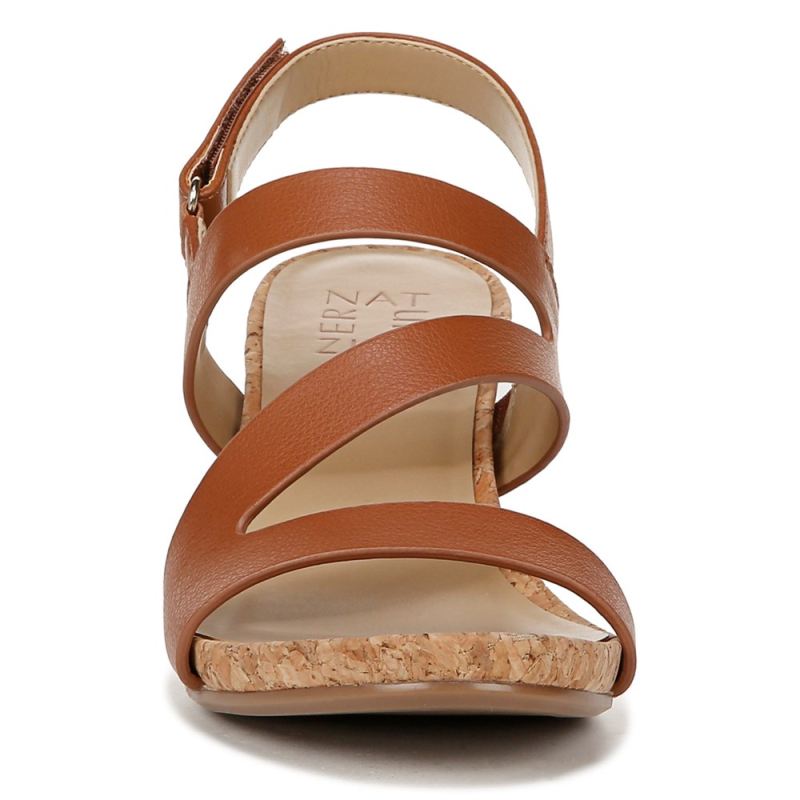 Naturalizer Women's Adria Wedge Sandal - Toffee Brown Faux Leather