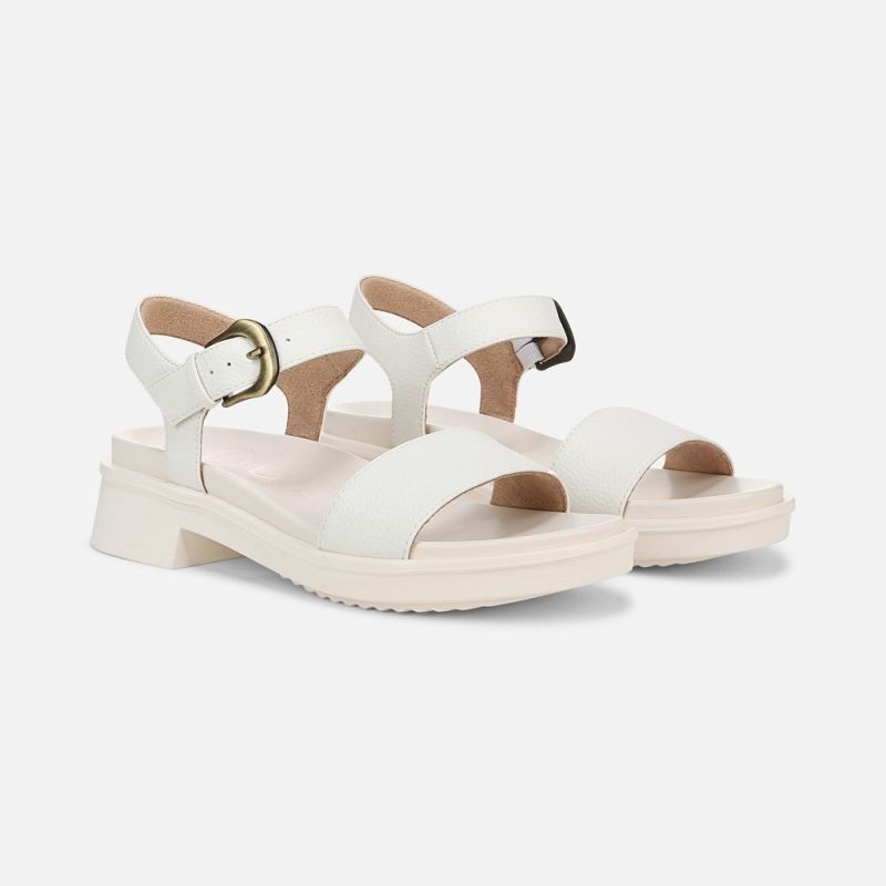Naturalizer Women's SOUL Emma Strappy Sandal - White Faux Leather