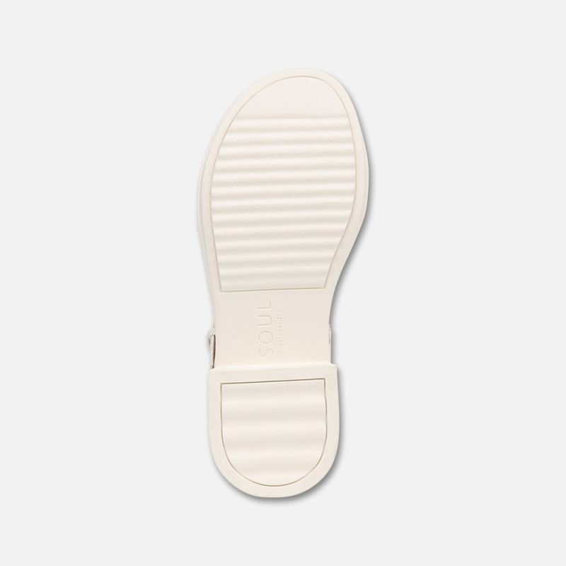 Naturalizer Women's SOUL Emma Strappy Sandal - White Faux Leather