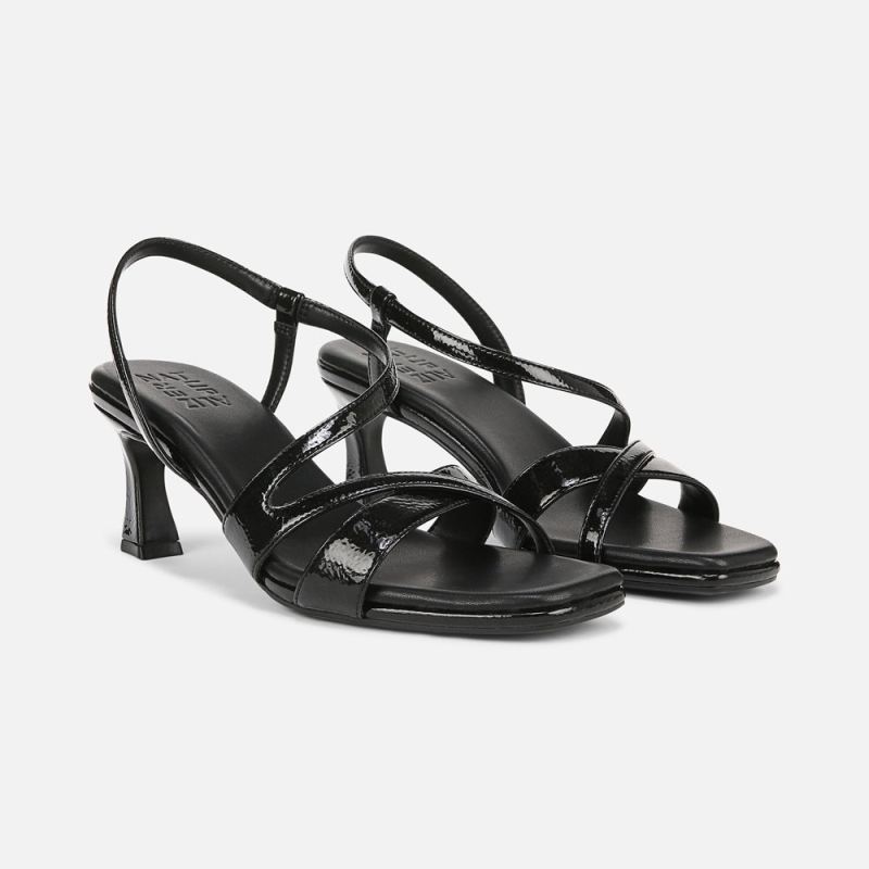 Naturalizer Women's Kieran Strappy Dress Sandal - Black Faux Leather
