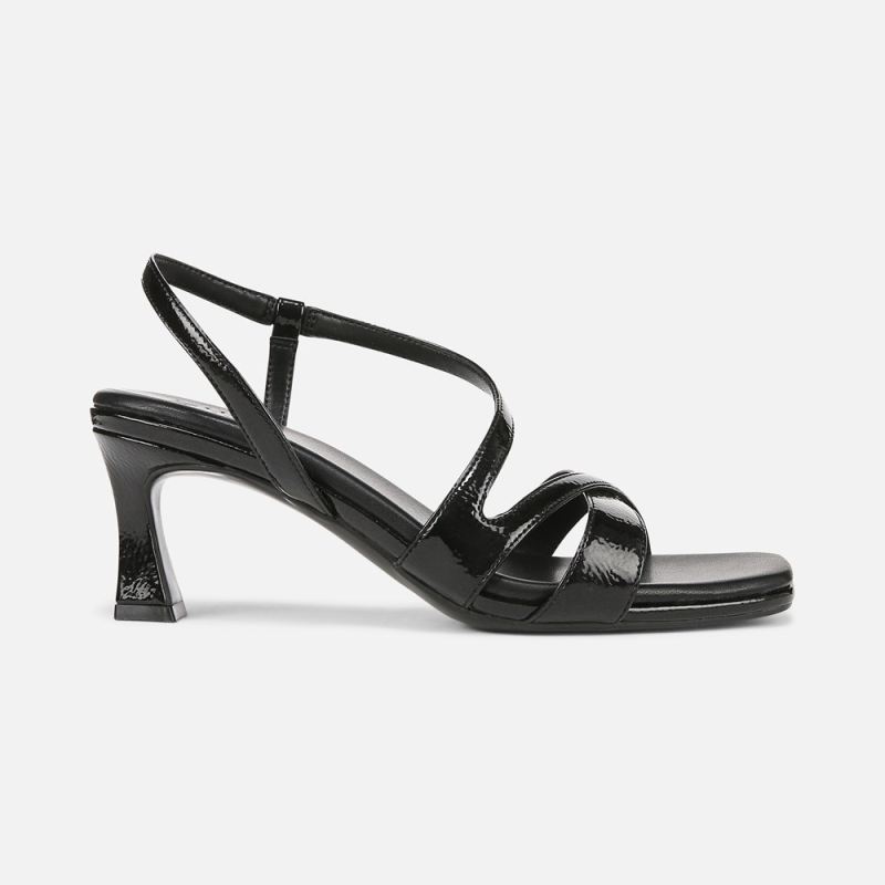 Naturalizer Women's Kieran Strappy Dress Sandal - Black Faux Leather