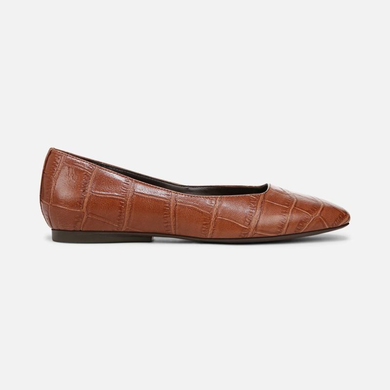 Naturalizer Women's Chelsea Ballet Flat - English Tea Croc Leather