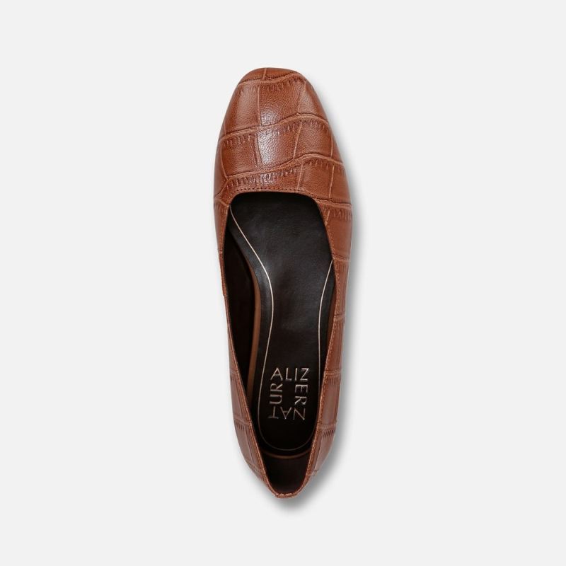 Naturalizer Women's Chelsea Ballet Flat - English Tea Croc Leather