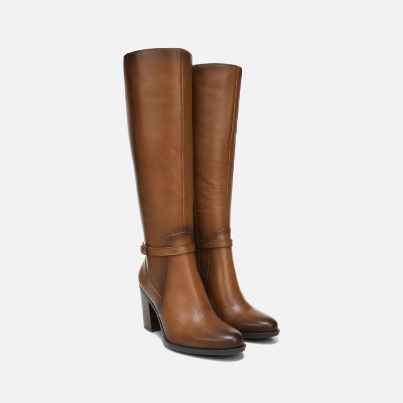 Naturalizer Women's Kalina Wide Calf Knee High Boot - Cider Spice Leather