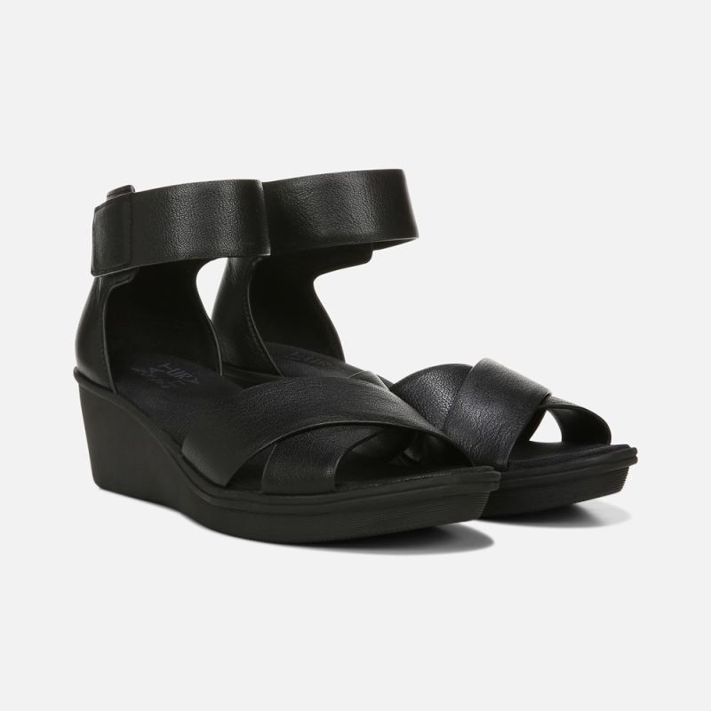 Naturalizer Women's Riviera Wedge Sandal - Black Leather