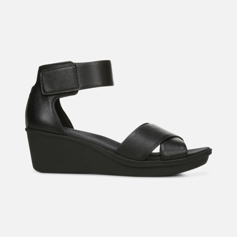 Naturalizer Women's Riviera Wedge Sandal - Black Leather