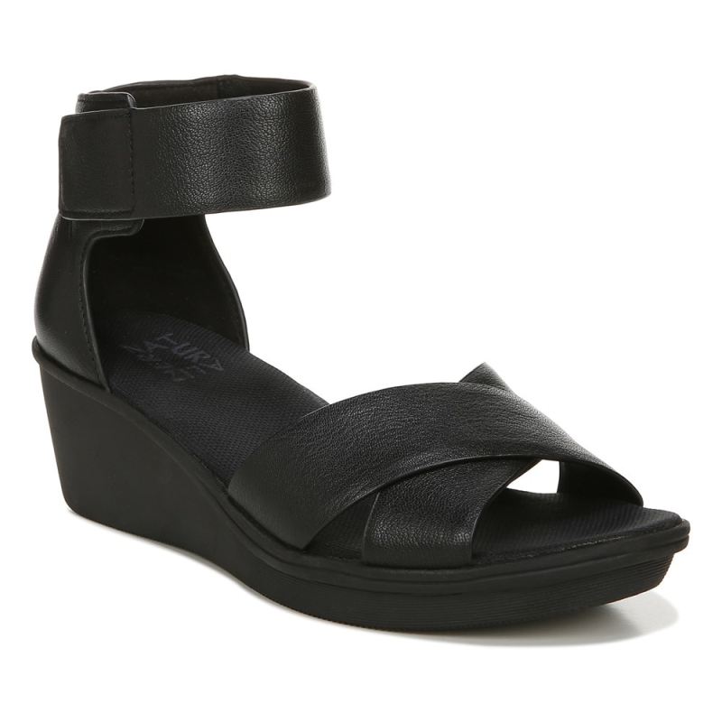 Naturalizer Women's Riviera Wedge Sandal - Black Leather