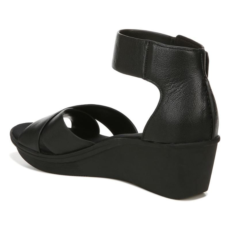 Naturalizer Women's Riviera Wedge Sandal - Black Leather