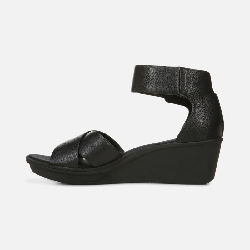 Naturalizer Women's Riviera Wedge Sandal - Black Leather