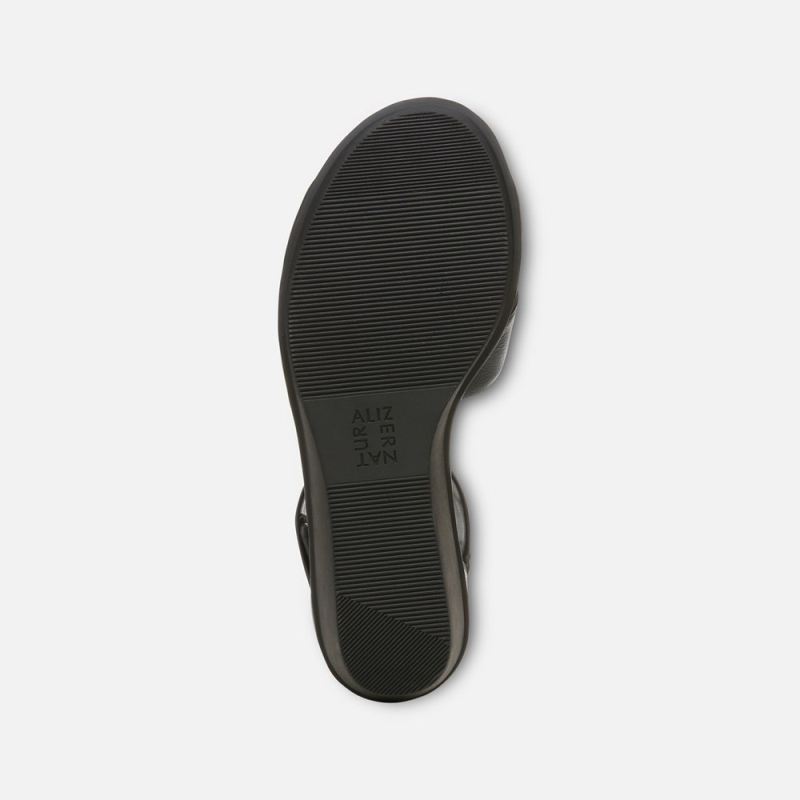 Naturalizer Women's Riviera Wedge Sandal - Black Leather