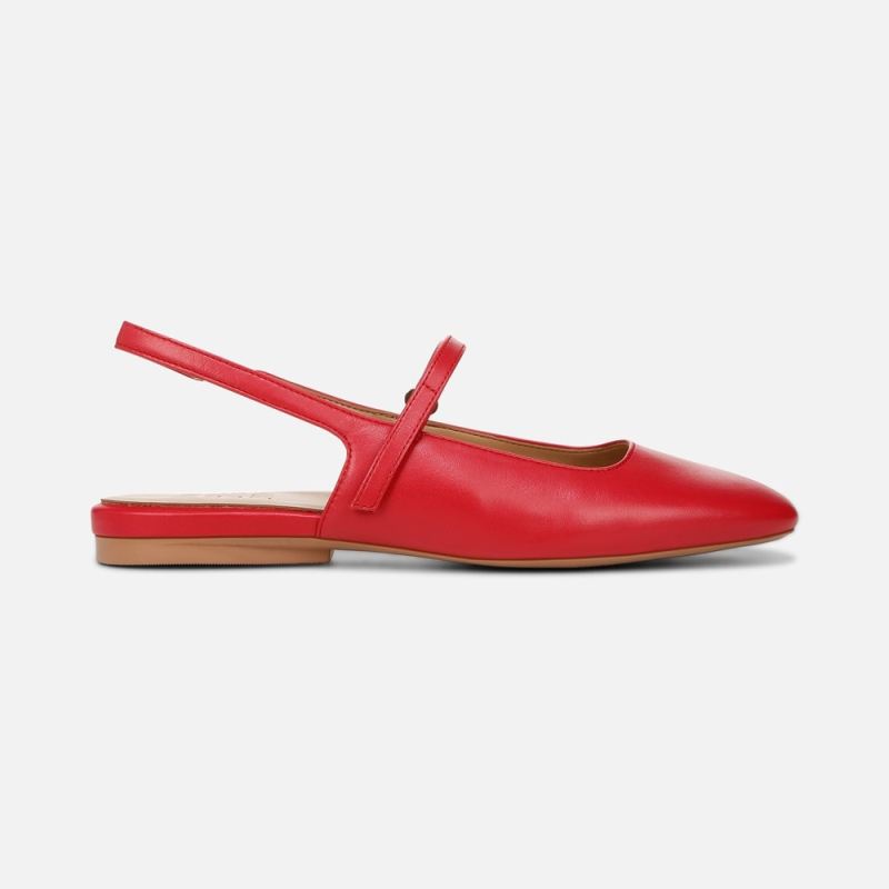 Naturalizer Women's Connie Mary Jane Slingback Flat - Crantini Red Leather