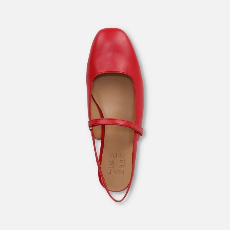 Naturalizer Women's Connie Mary Jane Slingback Flat - Crantini Red Leather