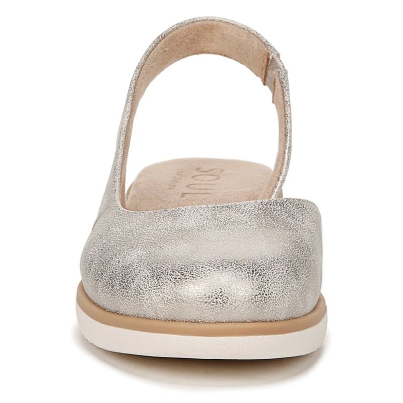 Naturalizer Women's SOUL Idea d'Orsay Flat - Light Gold Faux Leather
