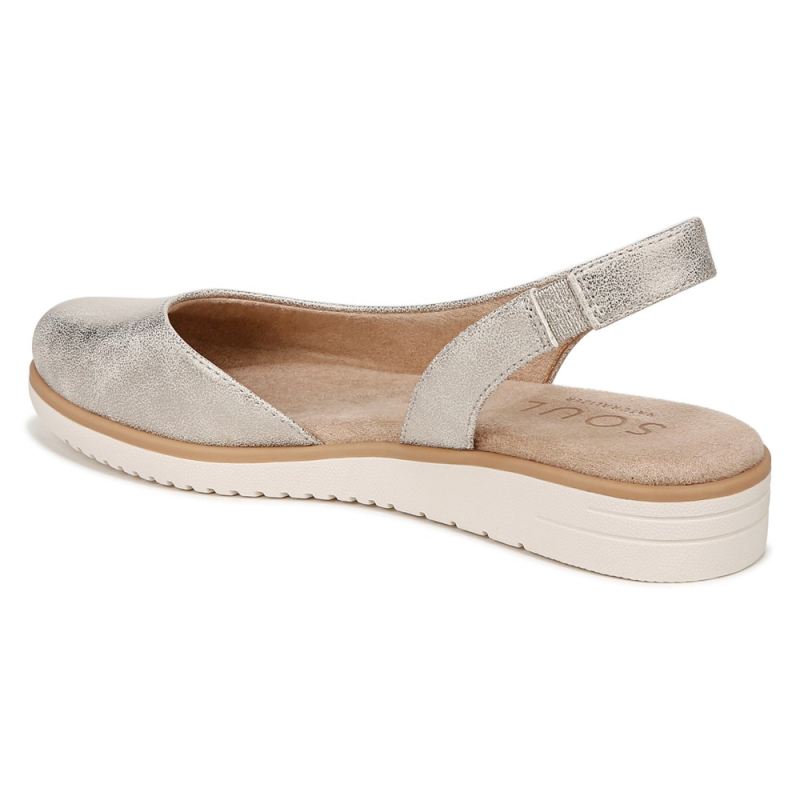 Naturalizer Women's SOUL Idea d'Orsay Flat - Light Gold Faux Leather