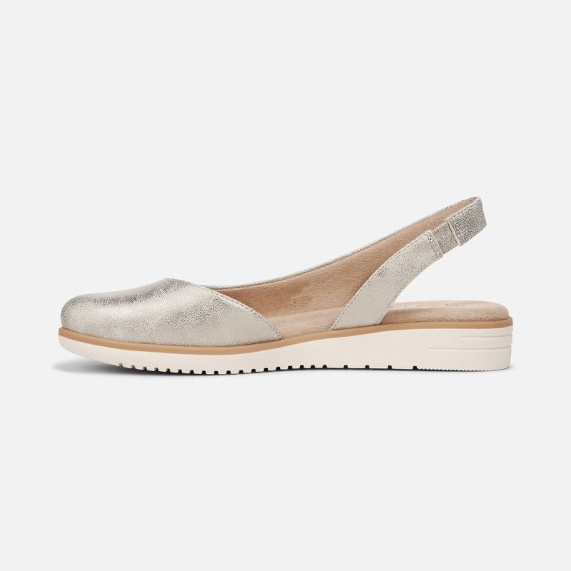 Naturalizer Women's SOUL Idea d'Orsay Flat - Light Gold Faux Leather