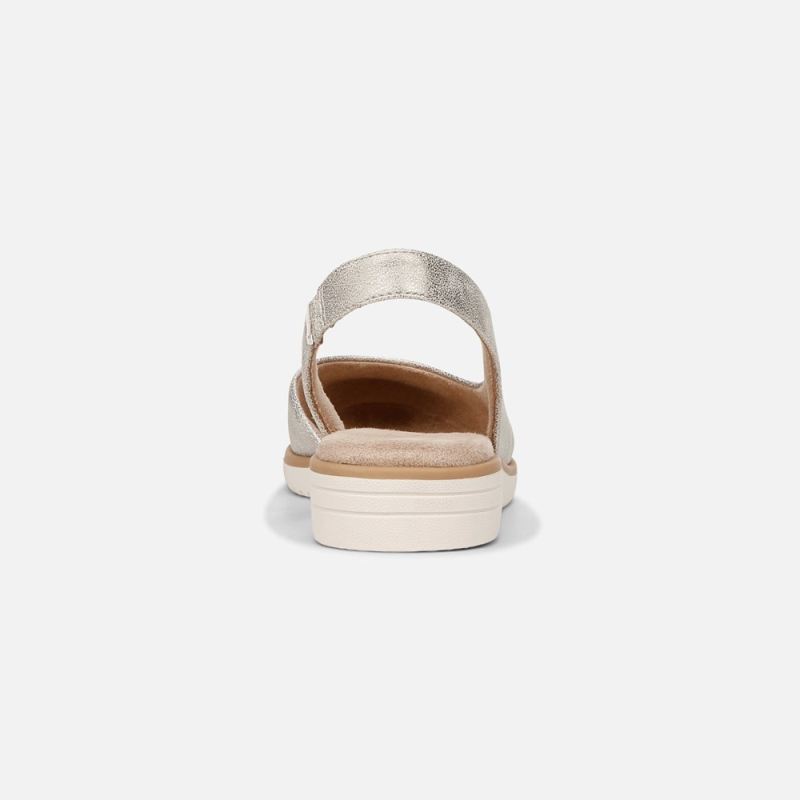 Naturalizer Women's SOUL Idea d'Orsay Flat - Light Gold Faux Leather