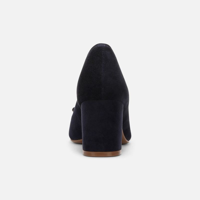Naturalizer Women's Sienna Block Heel Pump - Midnight Blue Suede