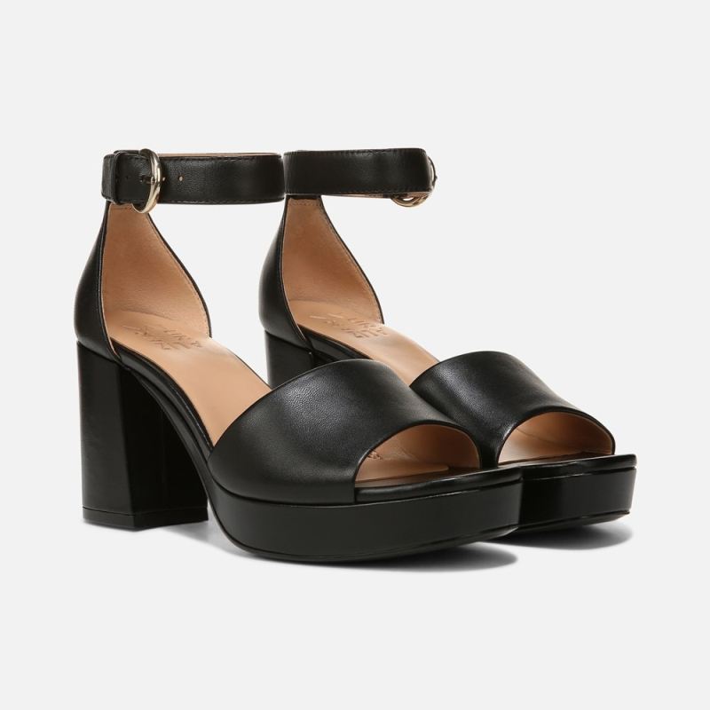 Naturalizer Women's Pearlyn Dress Sandal - Black Leather